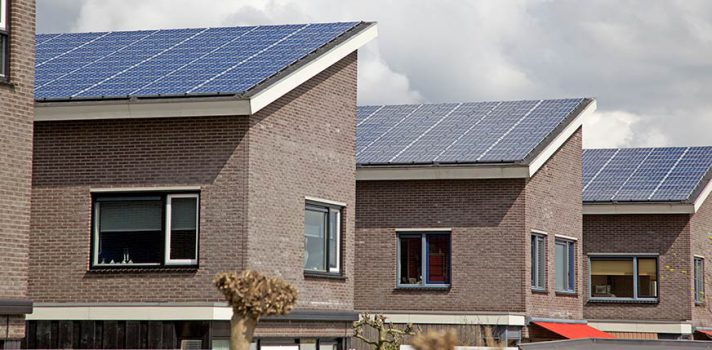 renters Solar panels on house tops in neighborhood - optimised